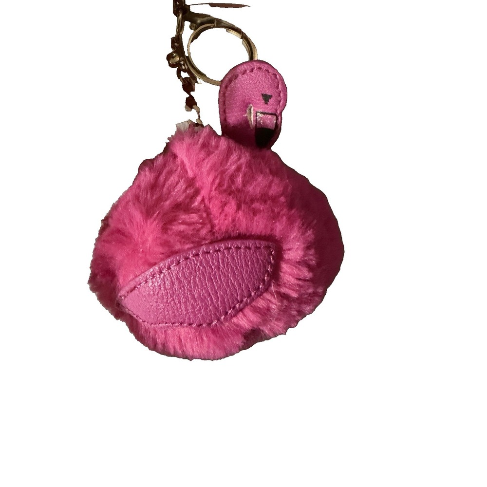Flamingo Puff Ball Purse Charm - Picture 1 of 1